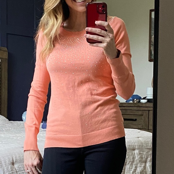 Bedazzled Orange Long Sleeve - Picture 1 of 4